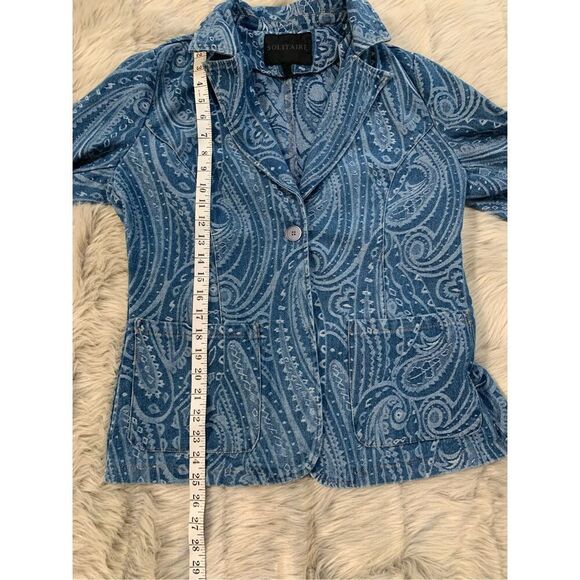 Solitaire Paisley Denim Jacket Size M - Picture 5 of 6